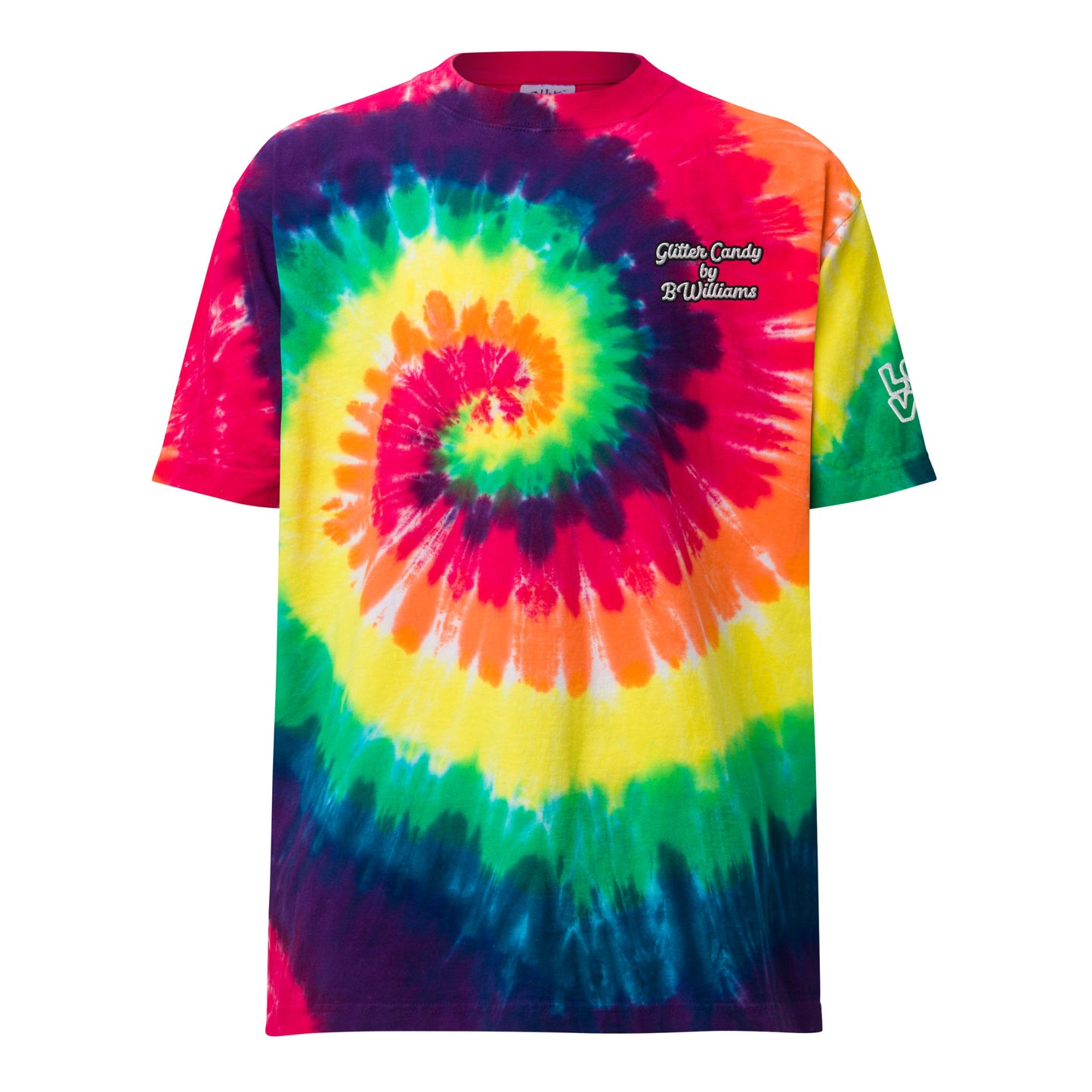 Oversized tie-dye Glitter Candy Bae Shirt