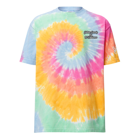 Oversized tie-dye Glitter Candy Bae Shirt